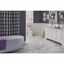 Ash Blended Slate 12 in. x 12 in. Peel and Stick Vinyl Tile (30 sq. ft. / case) by TrafficMaster -Cozy Floor Style ash blended slate trafficmaster vinyl tile ss1213 1f 1000