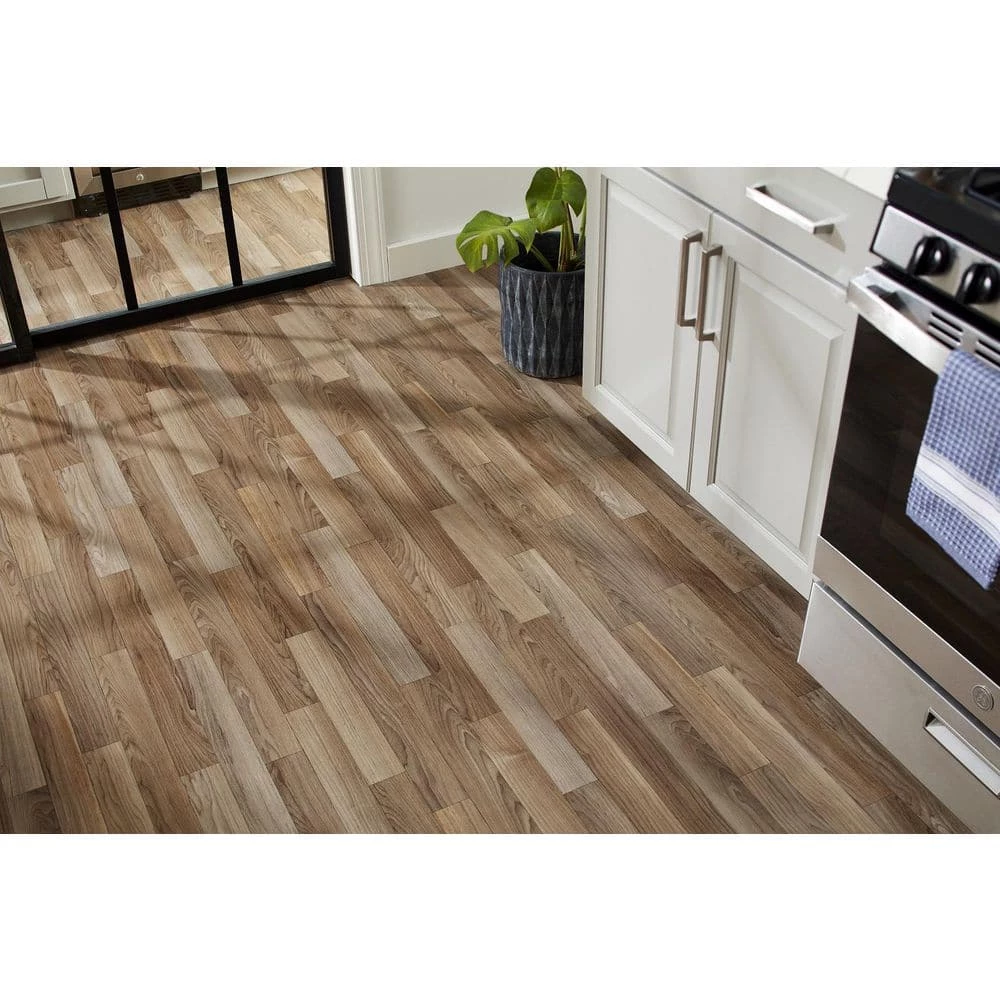 Autumn Brown Oak Residential Vinyl Sheet Flooring 12 ft. Wide x Cut to Length by TrafficMaster 10 Autumn Brown Oak Residential Vinyl Sheet Flooring 12 ft. Wide x Cut to Length by TrafficMaster - Image 8