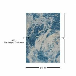 Harrison 10 Baltic 5 ft. 3 in. x 7 ft. 7 in. Area Rug by Addison Rugs -Cozy Floor Style baltic blue addison rugs area rugs hdhr10ba5x8 76 1000