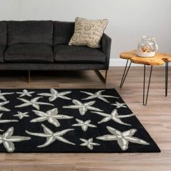 Cove 8 Starfish Black 3 ft. 6 in. x 5 ft. 6 in. Area Rug by Addison Rugs 27 Cove 8 Starfish Black 3 ft. 6 in. x 5 ft. 6 in. Area Rug by Addison Rugs -Cozy Floor Style black addison rugs area rugs hdcv8bk4x6 31 1000