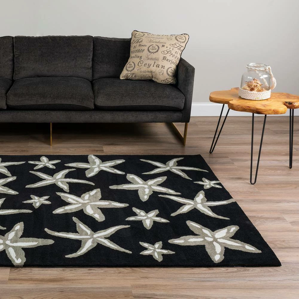 Cove 8 Starfish Black 3 ft. 6 in. x 5 ft. 6 in. Area Rug by Addison Rugs 15 Cove 8 Starfish Black 3 ft. 6 in. x 5 ft. 6 in. Area Rug by Addison Rugs - Image 13