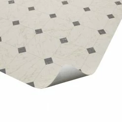 Black and White Marble Paver Residential Vinyl Sheet Flooring 12ft. Wide x Cut to Length by TrafficMaster -Cozy Floor Style black and white marble trafficmaster vinyl sheet flooring c1100405k509g14 fa 1000