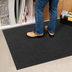 Black 36 in. x 48 in. Rubber Deck Plate Mat by TrafficMaster -Cozy Floor Style black trafficmaster commercial floor mats mt1003508 31 1000