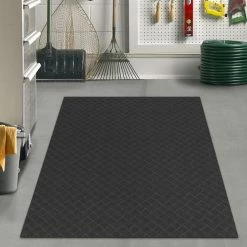 Black 36 in. x 48 in. Rubber Deck Plate Mat by TrafficMaster -Cozy Floor Style black trafficmaster commercial floor mats mt1003508 4f 1000