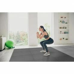 Black/Gray 24 in. x 24 in. x .52 in. Foam Dual Sided Impact Gym Floor Tiles (4 Tiles/Pack (16 sq. ft.) by TrafficMaster -Cozy Floor Style black trafficmaster gym floor tiles 24213hdus c3 1000