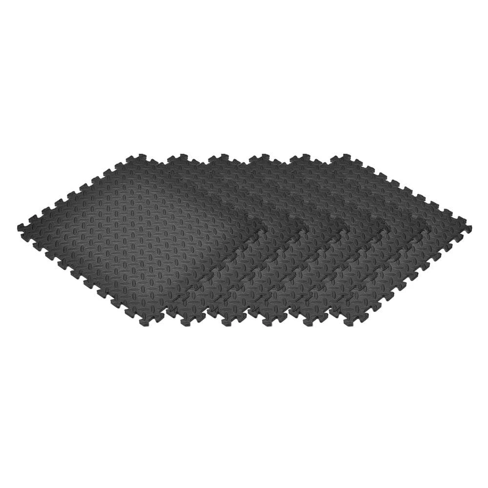 Black 24 in. W x 24 in. L x 0.47 in. Foam Interlocking Gym Floor Tiles (6 Tiles/Pack) (24 sq. ft.) by TrafficMaster 5 Black 24 in. W x 24 in. L x 0.47 in. Foam Interlocking Gym Floor Tiles (6 Tiles/Pack) (24 sq. ft.) by TrafficMaster - Image 3