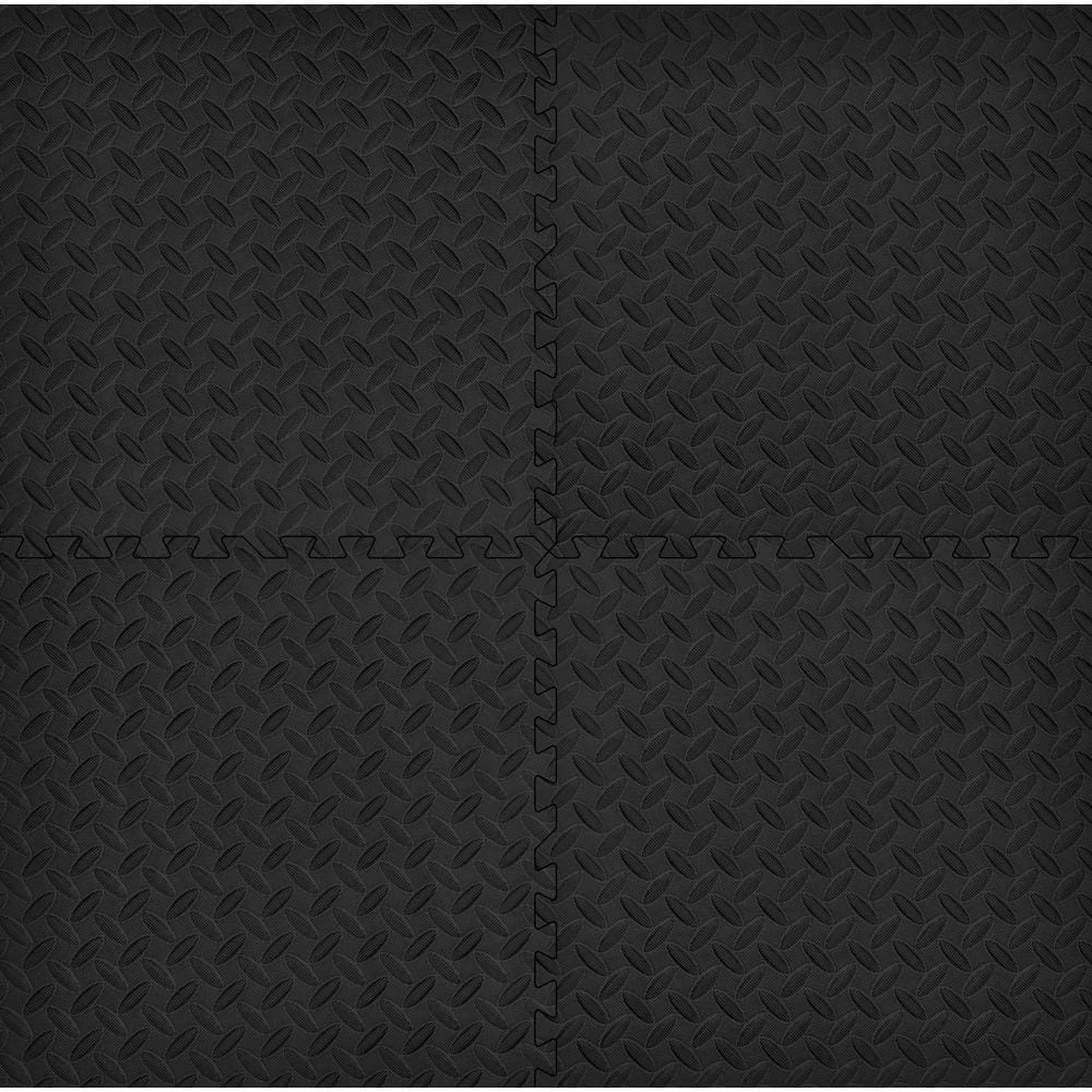 Black 24 in. W x 24 in. L x 0.47 in. Foam Interlocking Gym Floor Tiles (6 Tiles/Pack) (24 sq. ft.) by TrafficMaster 8 Black 24 in. W x 24 in. L x 0.47 in. Foam Interlocking Gym Floor Tiles (6 Tiles/Pack) (24 sq. ft.) by TrafficMaster - Image 6