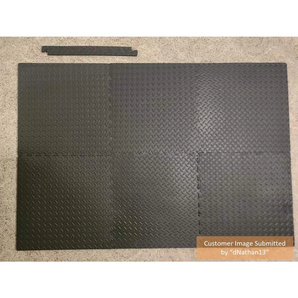 Black 24 in. W x 24 in. L x 0.47 in. Foam Interlocking Gym Floor Tiles (6 Tiles/Pack) (24 sq. ft.) by TrafficMaster 12 Black 24 in. W x 24 in. L x 0.47 in. Foam Interlocking Gym Floor Tiles (6 Tiles/Pack) (24 sq. ft.) by TrafficMaster - Image 10