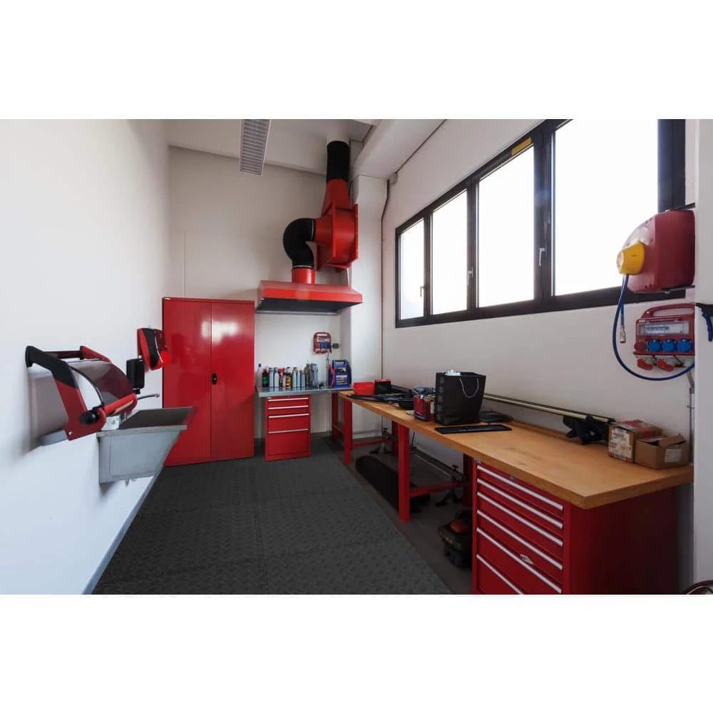 Black 24 in. W x 24 in. L x 0.47 in. Foam Interlocking Gym Floor Tiles (6 Tiles/Pack) (24 sq. ft.) by TrafficMaster 4 Black 24 in. W x 24 in. L x 0.47 in. Foam Interlocking Gym Floor Tiles (6 Tiles/Pack) (24 sq. ft.) by TrafficMaster - Image 2