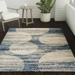 Ankara 17 Indigo Blue 8 Ft. x 10 Ft. Dancing Circles Area Rug by Addison Rugs -Cozy Floor Style blue addison rugs area rugs hdan17in8x10 31 1000