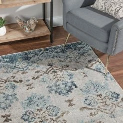 Provincial 11 Blue 3 ft. 3 in. x 5 ft. 3 in. French Damask Area Rug by Addison Rugs 16 Provincial 11 Blue 3 ft. 3 in. x 5 ft. 3 in. French Damask Area Rug by Addison Rugs -Cozy Floor Style blue addison rugs area rugs hdpc11bl3x5 1d 1000