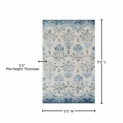 Provincial 11 Blue 3 ft. 3 in. x 5 ft. 3 in. French Damask Area Rug by Addison Rugs 24 Provincial 11 Blue 3 ft. 3 in. x 5 ft. 3 in. French Damask Area Rug by Addison Rugs -Cozy Floor Style blue addison rugs area rugs hdpc11bl3x5 76 1000