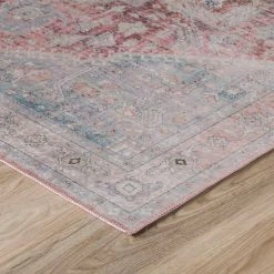 Baldwin 2 Blush 3 ft. 3 in. x 5 ft. 3 in. Medallion Velvet Non-Skid Indoor Area Rug by Addison Rugs -Cozy Floor Style blush addison rugs area rugs hdba2bl3x5 4f 1000