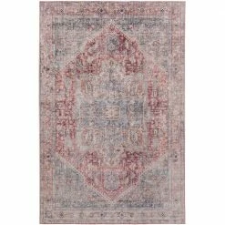 Baldwin 2 Blush 3 ft. 3 in. x 5 ft. 3 in. Medallion Velvet Non-Skid Indoor Area Rug by Addison Rugs
