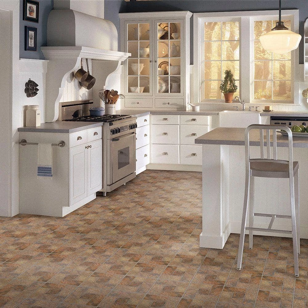 Bodden Bay 12 in. x 12 in. Terra Cotta Peel and Stick Vinyl Tile (30 sq. ft. / case) by TrafficMaster 4 Bodden Bay 12 in. x 12 in. Terra Cotta Peel and Stick Vinyl Tile (30 sq. ft. / case) by TrafficMaster - Image 2