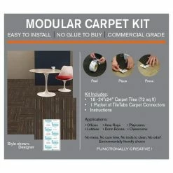 Designer Brown Commercial 24 in. x 24 Peel and Stick Carpet Tile (18 Tiles/Case) 72 sq. ft. by TrafficMaster -Cozy Floor Style brown tan trafficmaster carpet tile pdm12 4000k 4f 1000