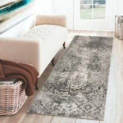 Apollo 7 Carbon 2 ft. 3 in. x 7 ft. 5 in. Distressed Patterned Indoor Runner Rug by Addison Rugs -Cozy Floor Style carbon addison rugs area rugs hdap7ca2x7 31 1000