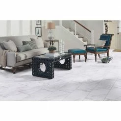 Carrara Marble 12 in. x 24 in. Peel and Stick Vinyl Tile (20 sq. ft. / case) by TrafficMaster -Cozy Floor Style carrara marble trafficmaster vinyl tile ss1212 1f 1000