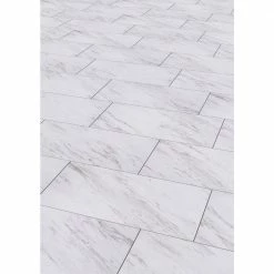Carrara Marble 12 in. x 24 in. Peel and Stick Vinyl Tile (20 sq. ft. / case) by TrafficMaster -Cozy Floor Style carrara marble trafficmaster vinyl tile ss1212 4f 1000