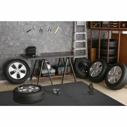 Dark Gray 24 in. x 24 in. x 0.47 in. Foam Interlocking Gym Floor Tiles (6 Tiles/Pack) (24 sq. ft.) by TrafficMaster -Cozy Floor Style dark gray diamond plate finish with borders trafficmaster gym floor tiles tm1264 a0 1000