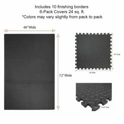 Dark Gray 24 in. x 24 in. x 0.47 in. Foam Interlocking Gym Floor Tiles (6 Tiles/Pack) (24 sq. ft.) by TrafficMaster -Cozy Floor Style dark gray diamond plate finish with borders trafficmaster gym floor tiles tm1264 c3 1000