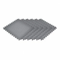 Gray 24 in. W x 24 in. L x 0.47 in. T Foam Interlocking Gym Floor Tiles (6 Tiles/Pack) (24 sq. ft.) by TrafficMaster -Cozy Floor Style gray trafficmaster gym floor tiles 24228dphd 40 1000