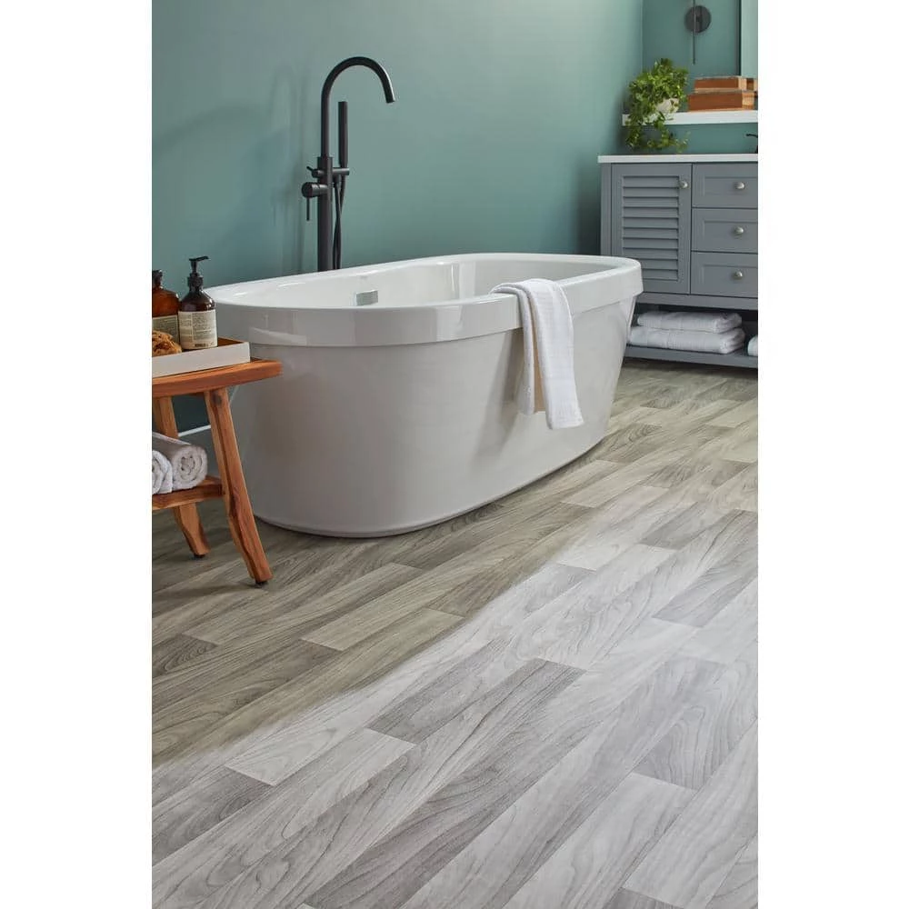Grayson Wood Residential Vinyl Sheet Flooring 12ft. Wide x Cut to Length by TrafficMaster 5 Grayson Wood Residential Vinyl Sheet Flooring 12ft. Wide x Cut to Length by TrafficMaster - Image 3