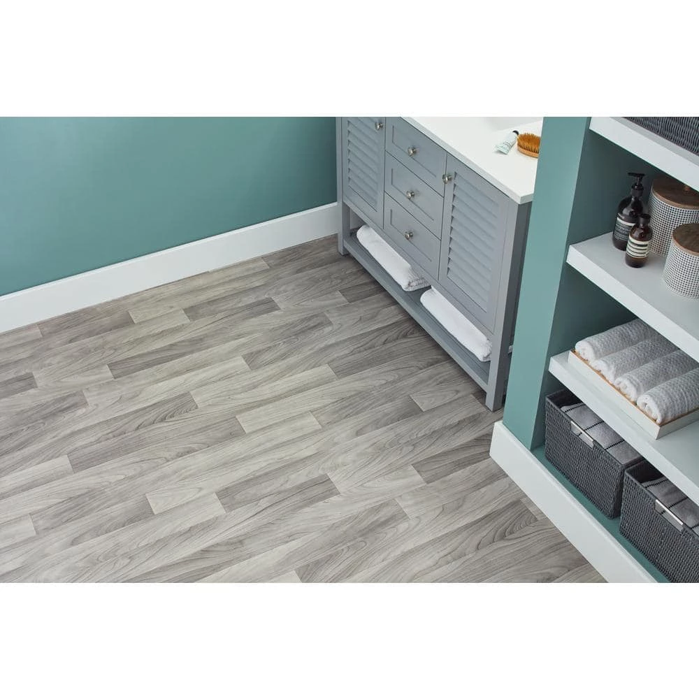 Grayson Wood Residential Vinyl Sheet Flooring 12ft. Wide x Cut to Length by TrafficMaster 6 Grayson Wood Residential Vinyl Sheet Flooring 12ft. Wide x Cut to Length by TrafficMaster - Image 4