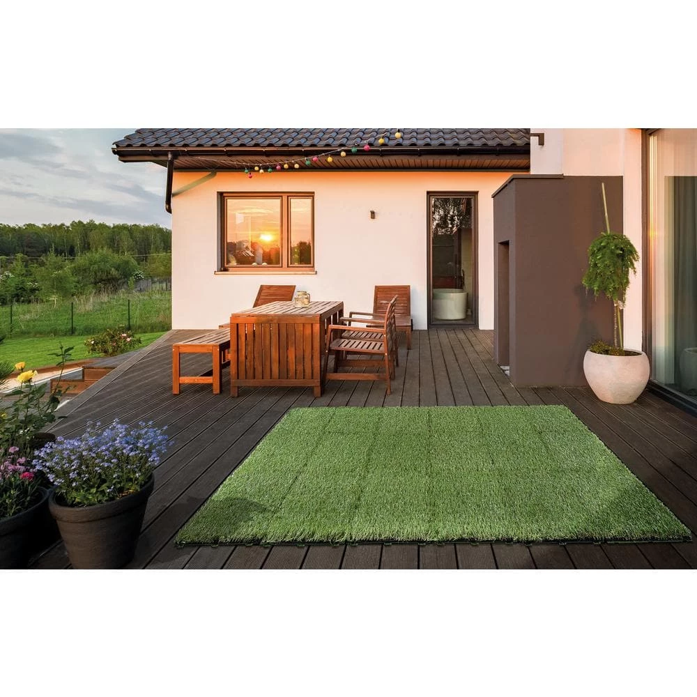 1 ft. x 1 ft. Artificial Grass Interlocking Tiles (9-Pack) by TrafficMaster 5 1 ft. x 1 ft. Artificial Grass Interlocking Tiles (9-Pack) by TrafficMaster - Image 3