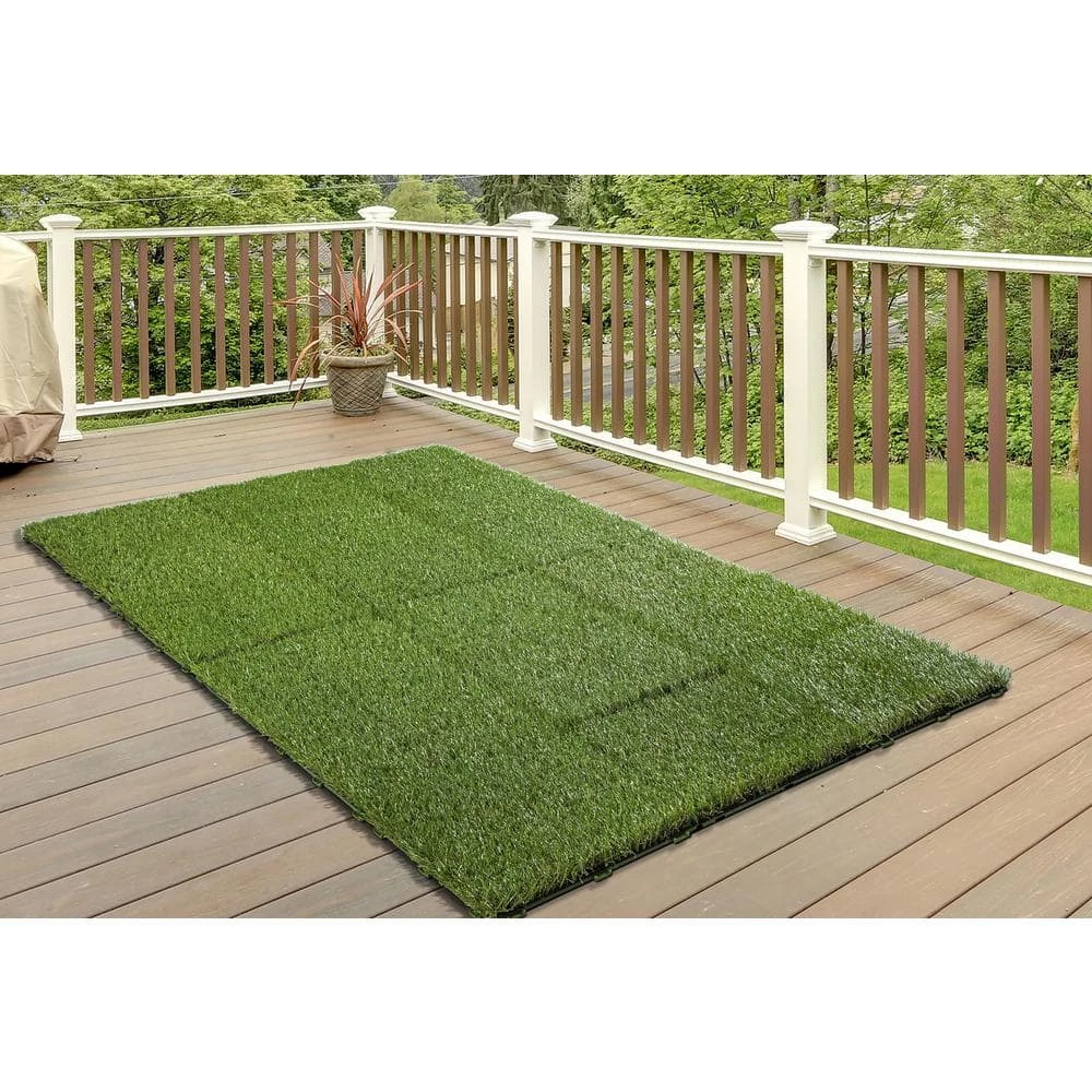 1 ft. x 1 ft. Artificial Grass Interlocking Tiles (9-Pack) by TrafficMaster 6 1 ft. x 1 ft. Artificial Grass Interlocking Tiles (9-Pack) by TrafficMaster - Image 4