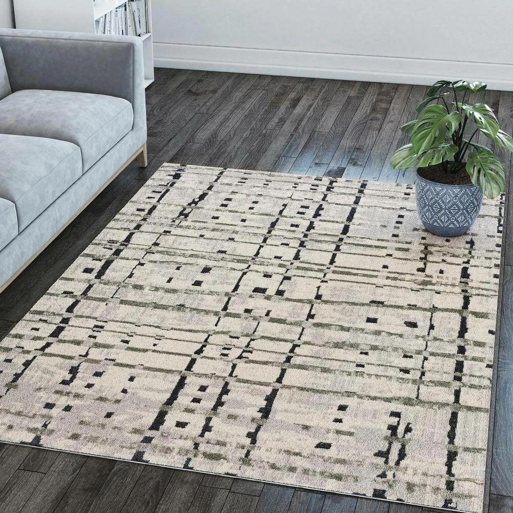 Gentry 4 Grey 3 Ft. 3 In. x 5 Ft. 1 In. Abstract Checker Area Rug by Addison Rugs 13 Gentry 4 Grey 3 Ft. 3 In. x 5 Ft. 1 In. Abstract Checker Area Rug by Addison Rugs - Image 11