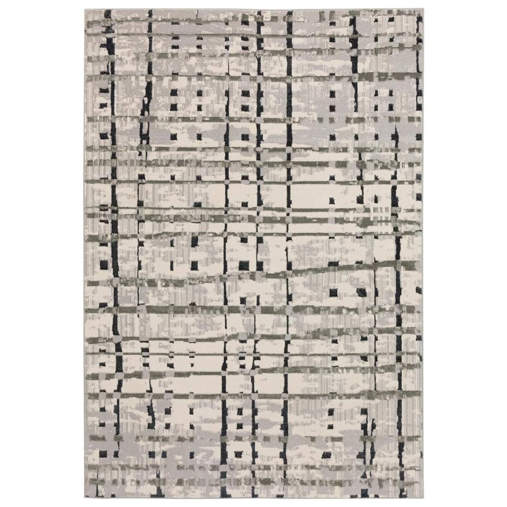 Gentry 4 Grey 3 Ft. 3 In. x 5 Ft. 1 In. Abstract Checker Area Rug by Addison Rugs 3 Gentry 4 Grey 3 Ft. 3 In. x 5 Ft. 1 In. Abstract Checker Area Rug by Addison Rugs