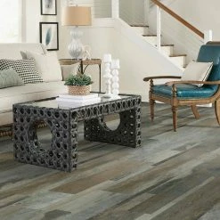 Grey Distressed Wood Multi-Width Look 6 in. x 36 in. Peel and Stick Vinyl Plank (36 sq. ft. / case) by TrafficMaster 12 Grey Distressed Wood Multi-Width Look 6 in. x 36 in. Peel and Stick Vinyl Plank (36 sq. ft. / case) by TrafficMaster -Cozy Floor Style grey distressed wood trafficmaster vinyl plank flooring wd6098 1f 1000