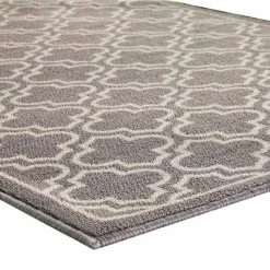 Trellis Grey 2 ft. x 5 ft. Accent Rug by TrafficMaster -Cozy Floor Style grey trafficmaster area rugs mt1004445 1f 1000