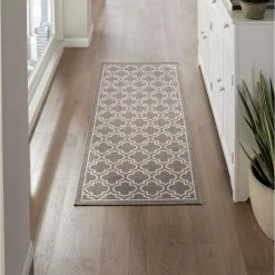 Trellis Grey 2 ft. x 5 ft. Accent Rug by TrafficMaster -Cozy Floor Style grey trafficmaster area rugs mt1004445 44 1000