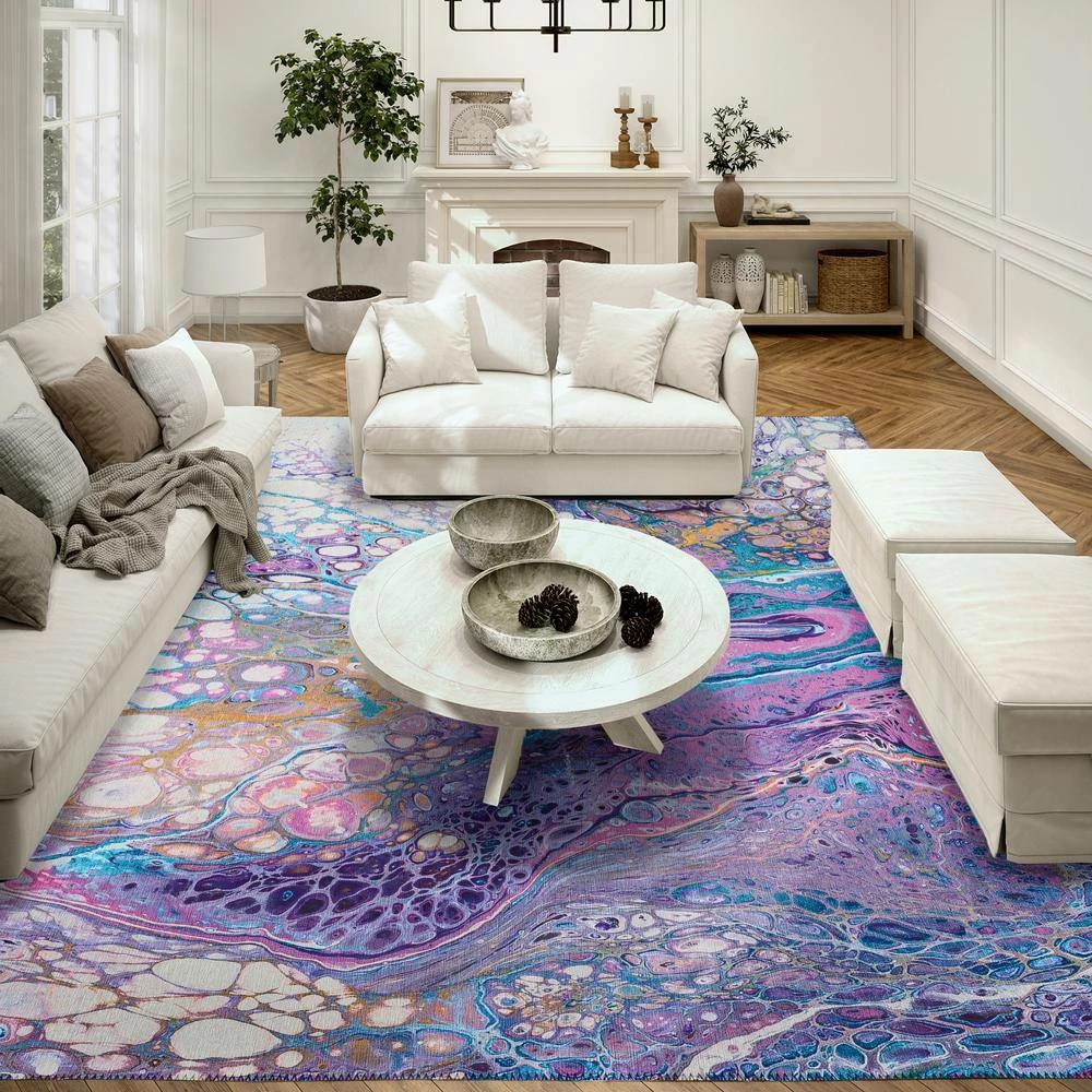 Copeland Lavender 3 ft. x 5 ft. Abstract Area Rug by Addison Rugs 11 Copeland Lavender 3 ft. x 5 ft. Abstract Area Rug by Addison Rugs - Image 9