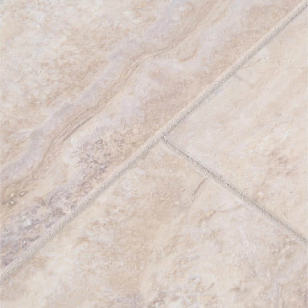 Light Grey 12 in. x 24 in. Travertine Peel and Stick Vinyl Tile Flooring (20 sq. ft. / case) by TrafficMaster 5 Light Grey 12 in. x 24 in. Travertine Peel and Stick Vinyl Tile Flooring (20 sq. ft. / case) by TrafficMaster - Image 3