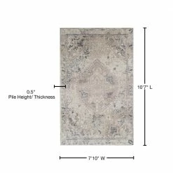 Provincial 7 Linen 7 ft. 10 in. x 10 ft. 7 in. Medallion Persian Area Rug by Addison Rugs -Cozy Floor Style linen addison rugs area rugs hdpc7li8x11 76 1000