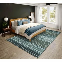 Evolve Mineral Blue 8 ft. x 10 ft. Ikat Area Rug by Addison Rugs -Cozy Floor Style mineral blue addison rugs area rugs hdee1mb8x10 31 1000