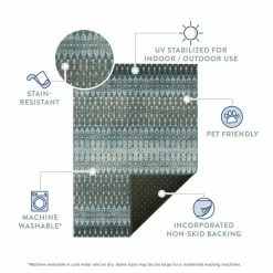 Evolve Mineral Blue 8 ft. x 10 ft. Ikat Area Rug by Addison Rugs -Cozy Floor Style mineral blue addison rugs area rugs hdee1mb8x10 fa 1000