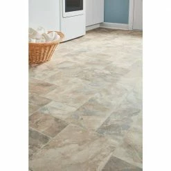 Modular Natural Slate Stone Residential Vinyl Sheet Flooring 12ft. Wide x Cut to Length by TrafficMaster -Cozy Floor Style modular natural slate trafficmaster vinyl sheet flooring u3130 258c938p144 a0 1000