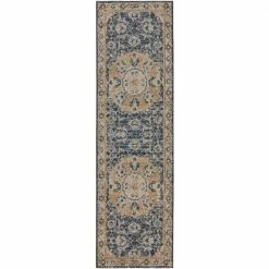 Fergus 3 Navy 2 ft. 3 in. x 7 ft. 5 in. Runner Rug by Addison Rugs