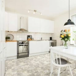 Neutral Square Slate Stone Residential Vinyl Sheet Flooring 12ft. Wide x Cut to Length by TrafficMaster -Cozy Floor Style neutral slate trafficmaster vinyl sheet flooring u6920 258c990p144 1d 1000