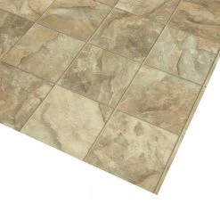 Neutral Square Slate Stone Residential Vinyl Sheet Flooring 12ft. Wide x Cut to Length by TrafficMaster -Cozy Floor Style neutral slate trafficmaster vinyl sheet flooring u6920 258c990p144 c3 1000