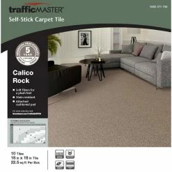 Calico Rock Brown Residential 18 in. x 18 Peel and Stick Carpet Tile (10 Tiles/Case) 22.50 sq. ft. by TrafficMaster 14 Calico Rock Brown Residential 18 in. x 18 Peel and Stick Carpet Tile (10 Tiles/Case) 22.50 sq. ft. by TrafficMaster -Cozy Floor Style oxford trafficmaster carpet tile ht003 763 1818 40 1000