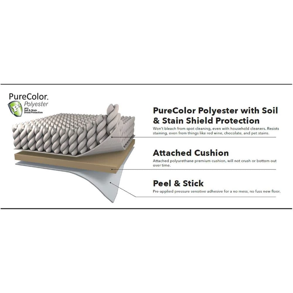 Calico Rock Brown Residential 18 in. x 18 Peel and Stick Carpet Tile (10 Tiles/Case) 22.50 sq. ft. by TrafficMaster 9 Calico Rock Brown Residential 18 in. x 18 Peel and Stick Carpet Tile (10 Tiles/Case) 22.50 sq. ft. by TrafficMaster - Image 7