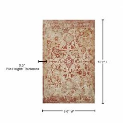 Provincial 4 Paprika 9 ft. 6 x 13 ft. 2 Distressed Persian Area Rug by Addison Rugs -Cozy Floor Style paprika addison rugs area rugs hdpc4pa10x13 76 1000
