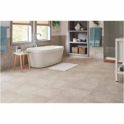 Portland Stone Gray 18 in. x 18 in. Glazed Ceramic Floor and Wall Tile (17.44 sq. ft. / case) by TrafficMaster 17 Portland Stone Gray 18 in. x 18 in. Glazed Ceramic Floor and Wall Tile (17.44 sq. ft. / case) by TrafficMaster -Cozy Floor Style portland stone gray trafficmaster ceramic tile ulmk18181pv e1 1000