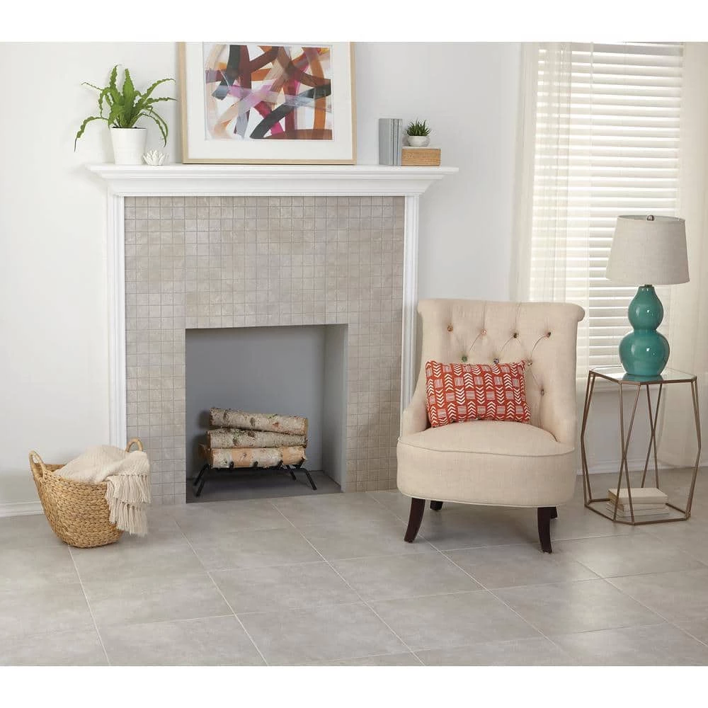 Portland Stone Gray 18 in. x 18 in. Glazed Ceramic Floor and Wall Tile (17.44 sq. ft. / case) by TrafficMaster 13 Portland Stone Gray 18 in. x 18 in. Glazed Ceramic Floor and Wall Tile (17.44 sq. ft. / case) by TrafficMaster - Image 11