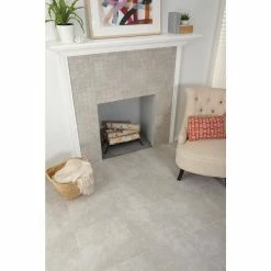 Portland Stone Gray 18 in. x 18 in. Glazed Ceramic Floor and Wall Tile (348.8 sq. ft. / pallet) by TrafficMaster -Cozy Floor Style portland stone gray trafficmaster ceramic tile ulmk1818pl1pv 40 1000